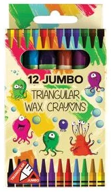Vaska krītiņi 12kr. JUMBO  trīsstūraini