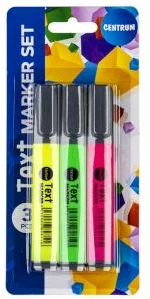 Teksta marķieru komplekts 3kr. ar ieslīpu uzgali 1-4mm