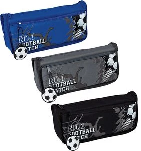 Pouch case "Football match" 21x10x5,5cm assorted (polyester)