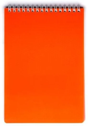 Notebook A5 squared 80sh. spiral bound, plastic cover "Diamond Neon" orange