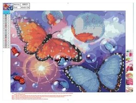 5D Diamond Mosaic KIT "Butterflies" 30x40cm