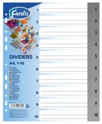Dividers A4+ "1-10" MAXI 0.13mm FOROFIS