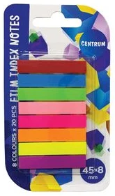 Plastikāta indeksi 45*8mm 8neon kr.x20lp.