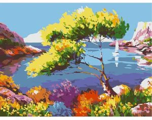 Akrila krāsas un kanvas attēlu gleznošana pēc numuriem "Landscape" 30x40cm