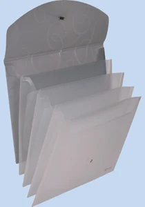 Mape ar 3 nodalījumiem "SoftTouch" A4*6cm 0.45mm assorti