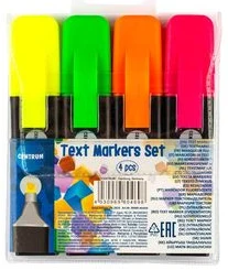 Set of 4 text markers chisel tip 1-5mm