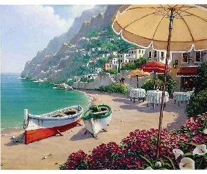 Akrila krāsas un kanvas attēlu gleznošana pēc numuriem "Seafront" 40x50cm