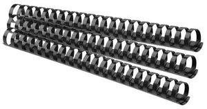 Spirāles plastmasas 22mm 210lp. FOROFIS 50gab. melnas