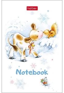 Notebook A7 square 48sh. 3col. glued pages "Fluffy Friends"