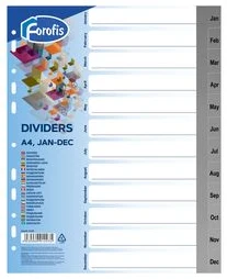 Sadalītājs A4+ "Jan-Dec" MAXI 0.13mm FOROFIS