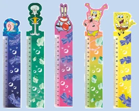 Ruler 3D "Sponge Bob" 15x4cm with multiplication table