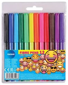 Fibre pens 12col. "EMOJIDEX"