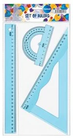Rasēšanas komplekts (30cm lineāls, trīsstūris, transportieris)