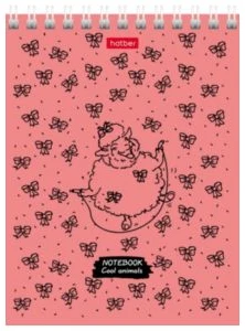 Notebook A6 squared 40sh. spiral bound  "COOL Animals"