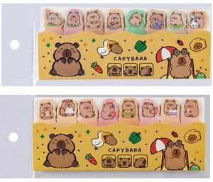 Paper sticky notes “Capybara” 8 cards x 15sh. 50x14mm