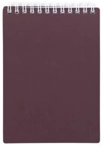 Notebook A6 squared 80sh. spiral bound, plastic cover "Metallic"bordo