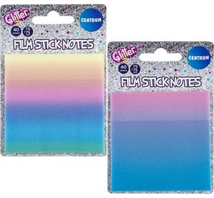 Plastikāta līmlapiņas-indeksi “GLITTER” 75x75mm