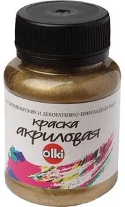 Akrila krāsa OLKI 100ml gaiši zelta