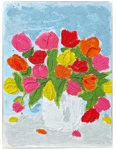 Kvarca smilšu tekstūras krāsošana pēc numuriem "Tulips" 40x30cm