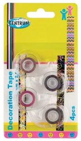 Decoration tape set 12mm*2.8m (4pcs) with dispenser/blister packing