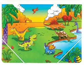 Mape ar gumijām "Dinosaur" A4 0.45mm assorti