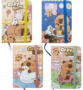 Bloknots A7 līniju 80lp. cietos vākos ar gumiju "Capybara"