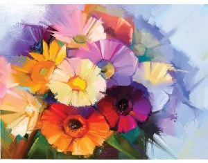 Akrila krāsas un kanvas attēlu gleznošana pēc numuriem "Daisies" 40x50cm