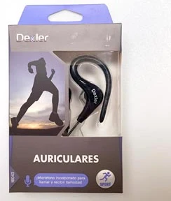 DEXLER Sporta austiņas ar mikrofonu melnas 3.5mm