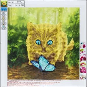Dimanta mozaīka 5D "Cat" 30x30cm