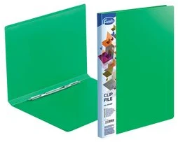 Clip file A4*20mm 0.60mm Clip A FOROFIS for perforat.sheets spring clip, w/inner pocket (green) PP