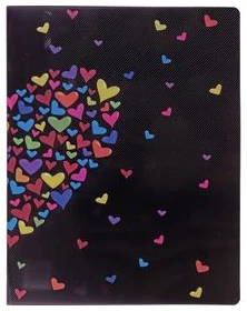Clip file "Hearts" A4*2cm 0.60mm with 2rings assorted