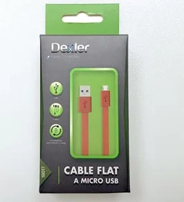 DEXLER universāls plakans mikro USB no USB uz datu un lādēšanas kabeli 1M sarkans