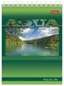 Notebook A6 squared 40sh. spiral bound  "AQUA"