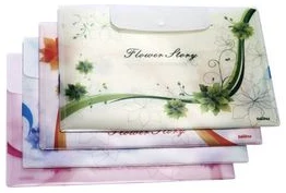 Папка-конверт на кнопке "Flower Story" A4 0.18mm ассорти