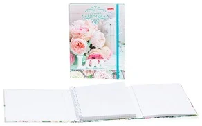 Notebook A5 squared 80-50sh. spiral bound with elastic "Love flowers"