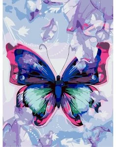 Akrila krāsas un kanvas attēlu gleznošana pēc numuriem "Butterfly" 30x40cm