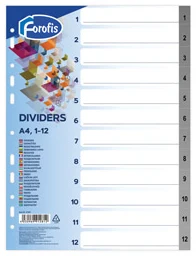 Dividers A4 "1-12" 0.13mm FOROFIS