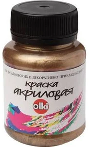 Acrylic paint OLKI 100ml dark gold
