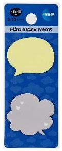 Plastikāta līmlapiņas-indeksi komplekts "Hmm" 45*45mm 2kr.x20lp.