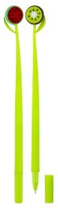 Ball pen "Kiwi & Watermelon" silicone blue ink 0.7mm (assorted)/display box