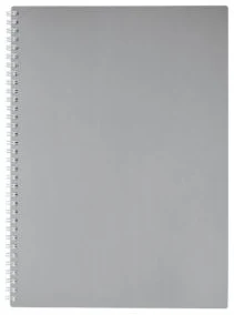 Notebook A4 squared 80sh. METALLIC spiral bound grey