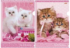 Clear folder "Cats" L-type A4 0.15mm