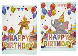 Diamond mozaic greeting cards "Giraffe" 13x18cm with envelopes (2pcs) OPP bag