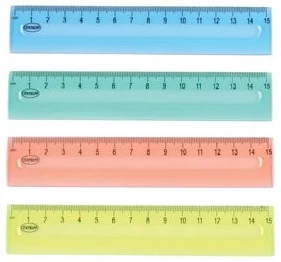 Lineāls 15cm caurspīdīgs assorti