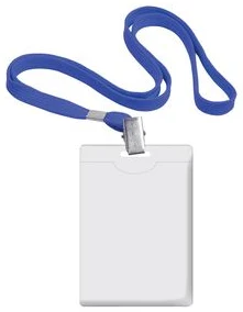 Identifikators FOROFIS (plastikāta) 90x58mm ar zilu auklu (42cm) vertikāls