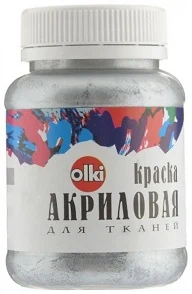 Akrila krāsa audumam OLKI 100ml sudraba