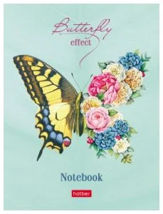 Notebook A6 squared 160sh. hard cover "Butterfly"