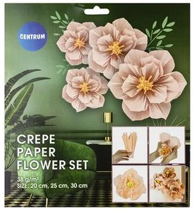 Colour crepe paper FLOWER 6pcs(d.20&25&30cm) 38g/m2