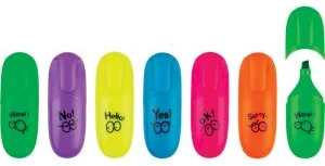 Text marker highlighter NEON MINI (assorted colours) /drum