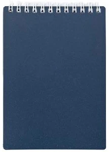 Notebook A7 squared 80sh. spiral bound, plastic cover "Metallic"blue